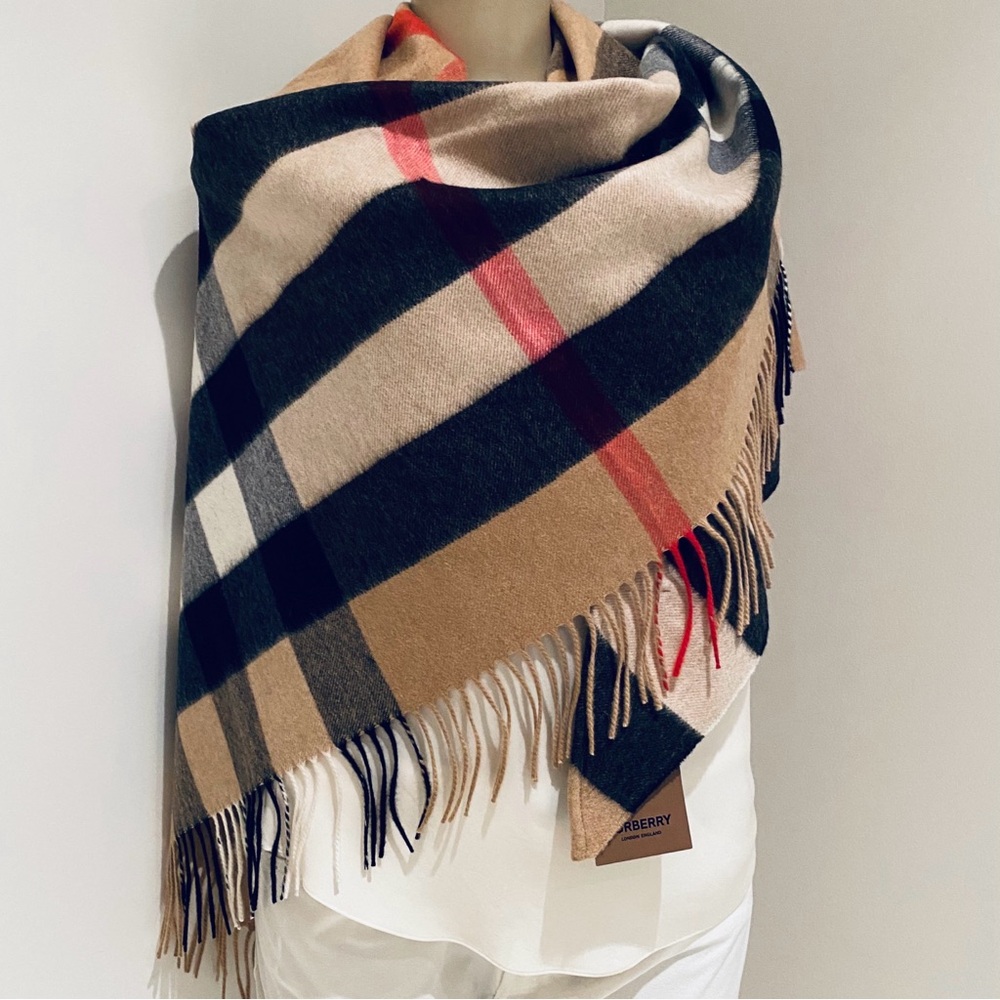 Burberry Half Mega Cashmere Bandana Scarf - Picture 7 of 9